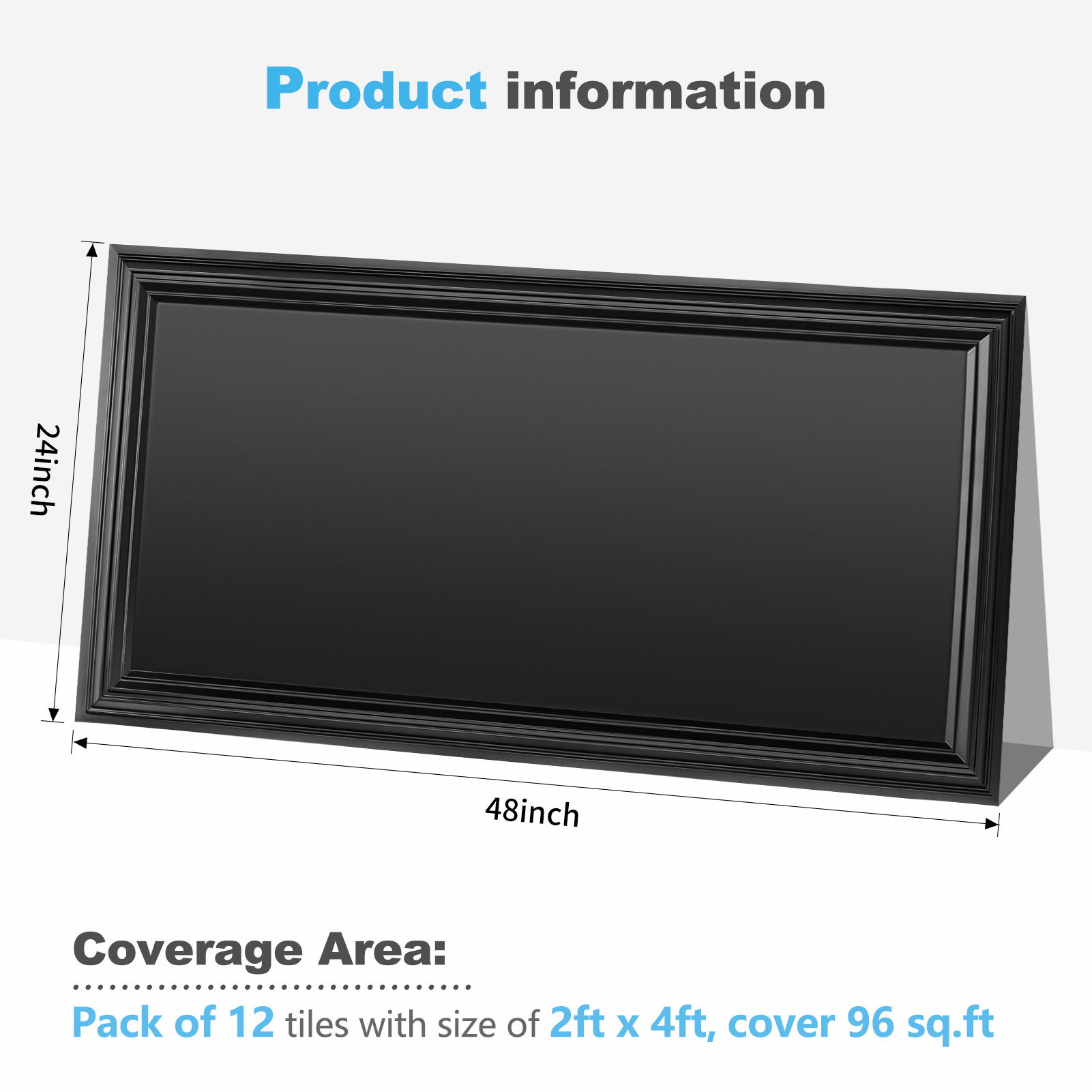 24" x 48" Drop in PVC Ceiling Tiles,12-Pack Black Decorative 3D Ceiling Panels for Home Decor,Waterproof & Easy Installation,96 sq.ft./Case
