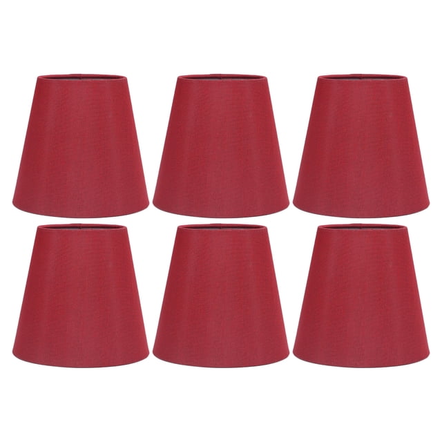 Pantalla de tela moderna y sencilla para lámpara de mesa, 6 unidades, con buena transmisión de luz, para bombilla E14, bombilla miniatura para lámpara de techo, A3 01, color vino tinto