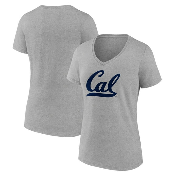 Women's Gray Cal Bears Team Logo V-Neck T-Shirt