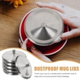 thumbnail image 5 of Raindrops 6Pcs Stainless Steel Cup Lids for Tumblers and Mugs Silver Size 2, 5 of 6
