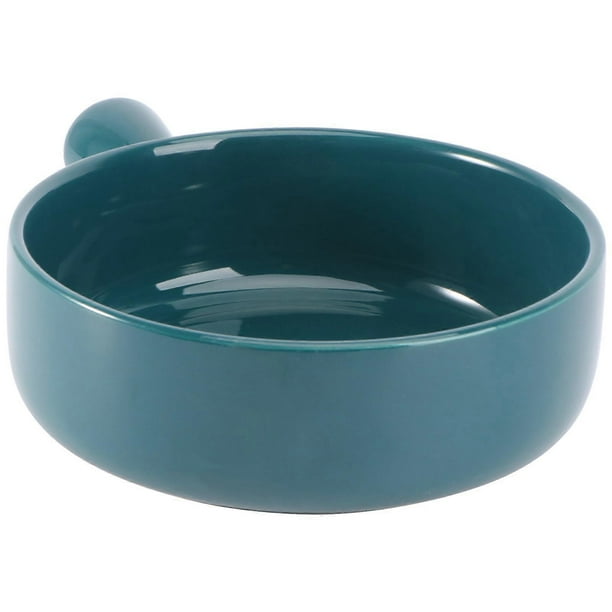 Noodle Bowl With Handle Ceramics Cooking Bowl Japanese Style For Breakfast Blue Heat Conductor 1Pcs