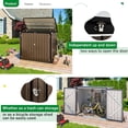 thumbnail image 3 of AECOJOY 46 Cu ft. Outdoor Trash Can Storage Shed Waterproof Horizontal Storage Cabinet on Clearance in Brown, 3 of 7