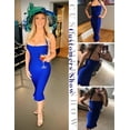 thumbnail image 2 of Womens Halter Fishtail Bandage Party Dress Elegant Wedding Guest Dress, 2 of 6