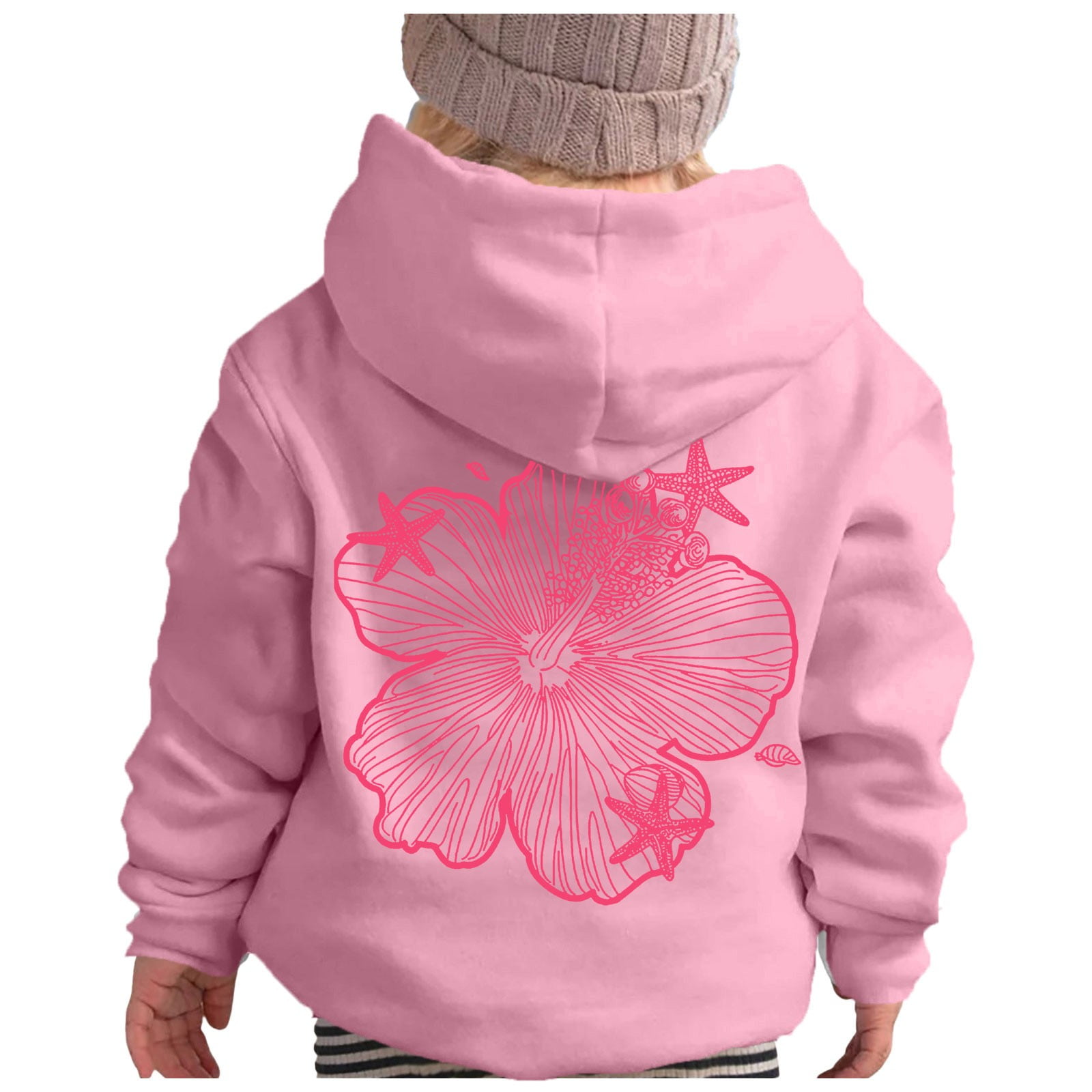 PMVFHDE Kids Sweatshirts Hoodies Girls' Casual Floral Print Hoodie