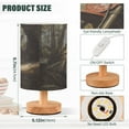 thumbnail image 3 of WOBOGO Black Bear Riding A Motocross Bike Bedroom Table Lamp USB Power Connector Wooden Base Round Linen Shade For Living Room Desk, 3 of 7