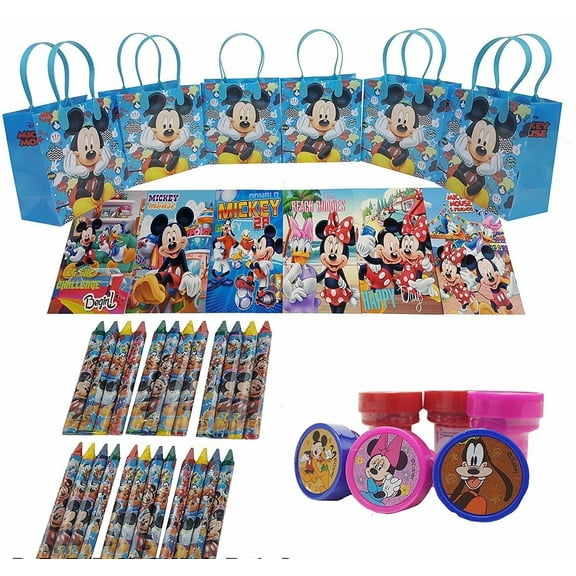 Disney's Mickey Mouse Goody Bag w/ Coloring Book Party Favor LtBlue (42Pc)FV