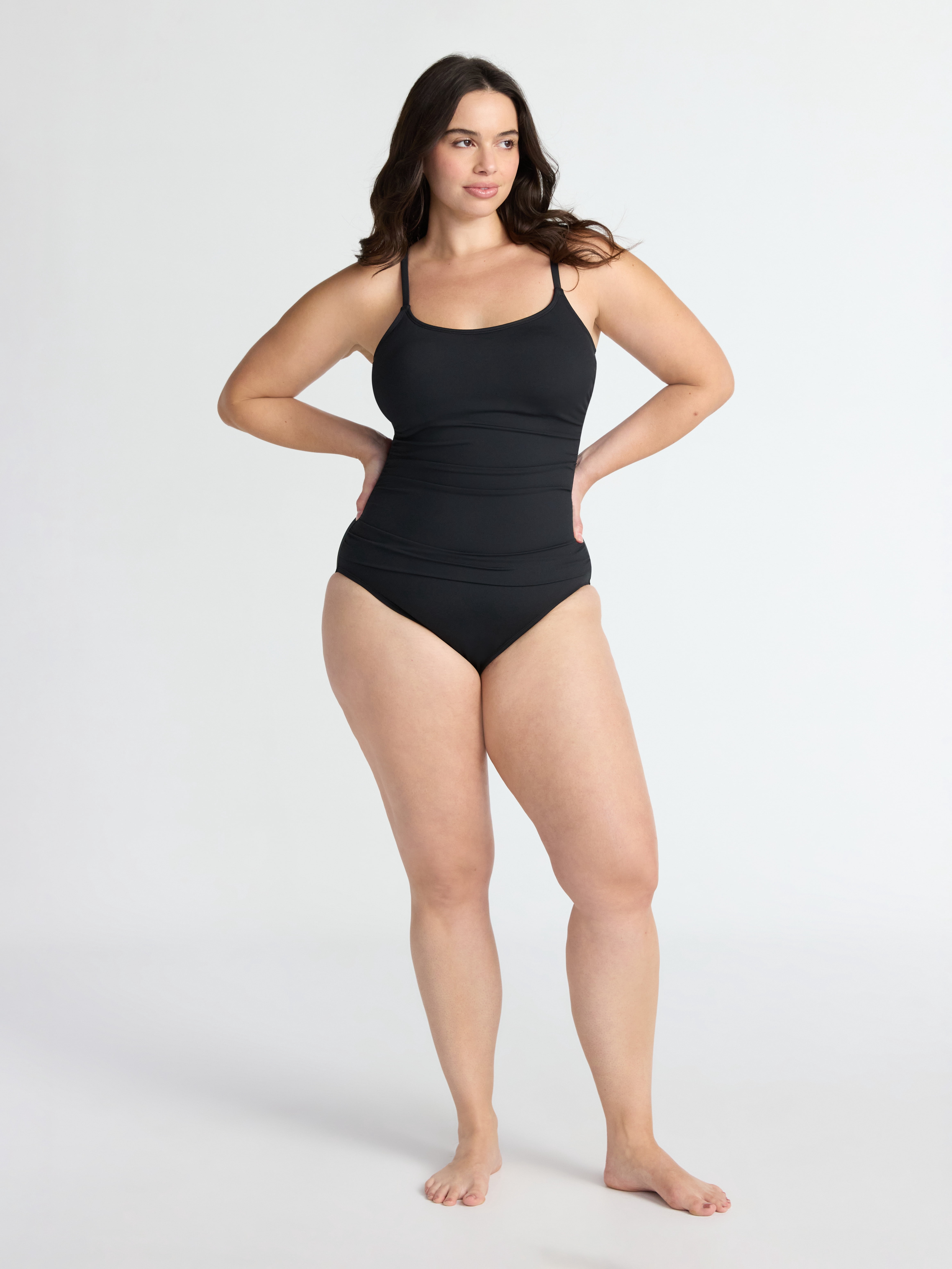 Time and Tru Women’s and Women’s Plus Classic One Piece Swimsuit, Sizes XS-2X