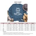 thumbnail image 4 of Sudadera casual de manga larga con estampado de letras sueltas y cuello redondo para mujer, camiseta para citas, color azul S, 4 of 4