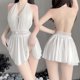 thumbnail image 2 of Lencería sexy para mujer Encaje Cuello en V profundo Halter Malla Tentación Babydoll Ropa interior Ropa de dormir Camisón Fridja nalpqowj41726, 2 of 7