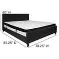 thumbnail image 4 of BizChair King Size Four Button Tufted Upholstered Platform Bed in Black Fabric with Mattress, 4 of 6
