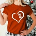 thumbnail image 2 of Virmaxy Women's Valentines Day Short Sleeve Shirt Girls Short Sleeve WorkOut Blouse Tops Valentine's Day Gift Shirt Dogs Paw Heart Print T-Shirt Tops Orange L, 2 of 6
