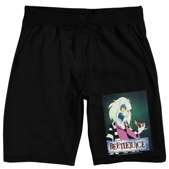 Beetlejuice Betelgeuse Eating Bug Men's Black Sleep Pajama Shorts
-3XL