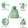 thumbnail image 2 of Bolsas de organza QIANF, color verde salvia, 15 x 15 cm, para regalos de boda, 20 unidades, 2 of 6