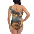 thumbnail image 5 of Gukieu Starry Sky White Horse Print One-shoulder Ruffled One-piece Swimsuit with Removable Chest Pads and Tummy-control Swimsuit for Women-Large, 5 of 6