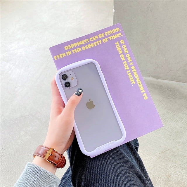Clear Transparent Silicone Full-Body Protective Case – Shockproof, Ultra-Durable Gel TPU Cover (Purple,iPhone12Pro max)