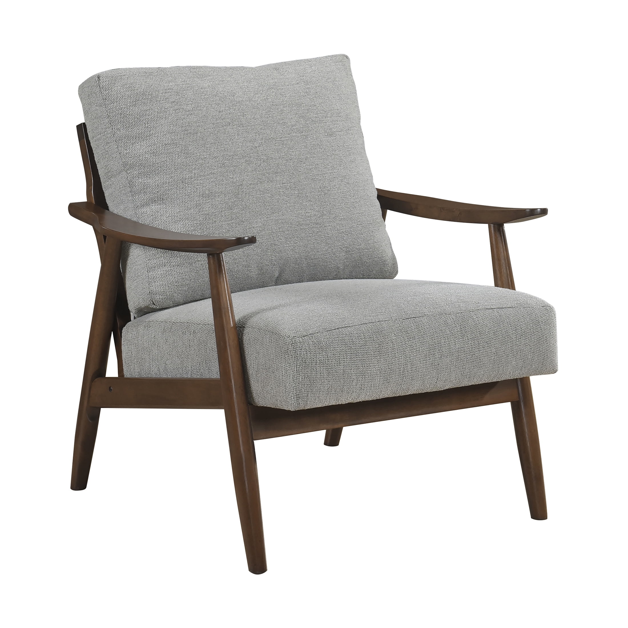 OakvillePark Bellharbor Chenille Accent Chair, Gray and Brown Wood