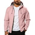 thumbnail image 5 of Jessboyy Jackets for Men with Hood Fall Winter Hiking Climbing Outdoor Jacket Trendy Pockets Hooded Midweight Windbreaker Pink,XXL, 5 of 9