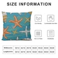 thumbnail image 5 of BANET Throw Blue Seashells and Colorful Marine Starfishes Shells Home Decorative Square Pillow Case 22x22in, 5 of 5