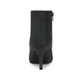 thumbnail image 2 of BLISSFUL STEP Women's Glitter Point Toe Stiletto Heels Ankle Boots Black 5.5, 2 of 7