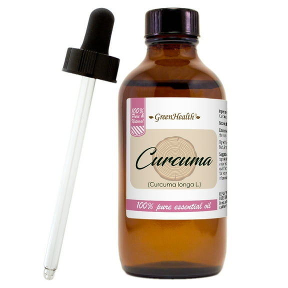 Curcuma Essential Oil - 4 fl oz - Amber Glass Bottle w/ Glass Dropper - GreenHealth
