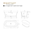 thumbnail image 7 of Vanity Art 61" x 31" Solid Surface Resin Stone Freestanding Bathtub, 7 of 7