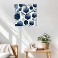 thumbnail image 3 of Navy Blue Marble Wooden Wall Clock Silent Non Ticking, Gold White Geometric Hexagon Modern Square Wall Clocks Battery Operated, Decor Clock for Home Office, Living Room, Kitchen, 12 Inch, 3 of 9
