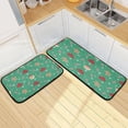 thumbnail image 7 of GZHJMY Christmas Pattern Green Kitchen Mat - Cushioned Anti Fatigue Kitchen Rug Set of 2, Non Slip Waterproof Kitchen Mats for Kitchen, Laundry, Sink, Office 19.7"×27.6"+19.7"×47.2" Carpet Runner, 7 of 7