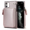 thumbnail image 1 of Funda tipo cartera para iPhone 11 con tarjetero y correa para el hombro para mujer, 1 of 5