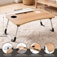 thumbnail image 4 of YEERSWAG® 23.6inch Foldable Lap Desk for Bed,Laptop Bed Table with 4-Port USB Hub,Storage Drawer,Cup Holder & Tablet Slot,Portable Fold-Up Bed Tray for Working Reading Eating on Bed Sofa Couch,Walnut, 4 of 9