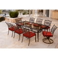 thumbnail image 6 of Hanover Traditions 9-Piece Outdoor Dining Set with Glass-Top Table, 2 Swivel Rockers, and 6 Stationary Chairs, 6 of 12