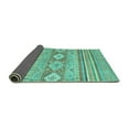 thumbnail image 2 of Ahgly Company Indoor Square Abstract Turquoise Blue Modern Area Rugs, 5' Square, 2 of 4