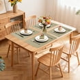 thumbnail image 3 of VCVCOO Placemats Set of 6 - Easy Clean Woven Vinyl Placemats for Dining Table, Indoor/Outdoor Place Mats, Washable PVC Table Mats Green, 3 of 12