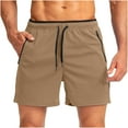 thumbnail image 1 of Plebaso Men's Gym Workout Shorts with Zipper Pockets Casual Drawstring Breathable Beach Shorts for Men, 1 of 2