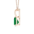 thumbnail image 2 of Angara Natural Pear-Shaped Emerald V-Bale Pendant Necklace in 14K Rose Gold for Women - May Birthstone Jewelry | Emerald Solitaire Pendant Necklace, 2 of 9