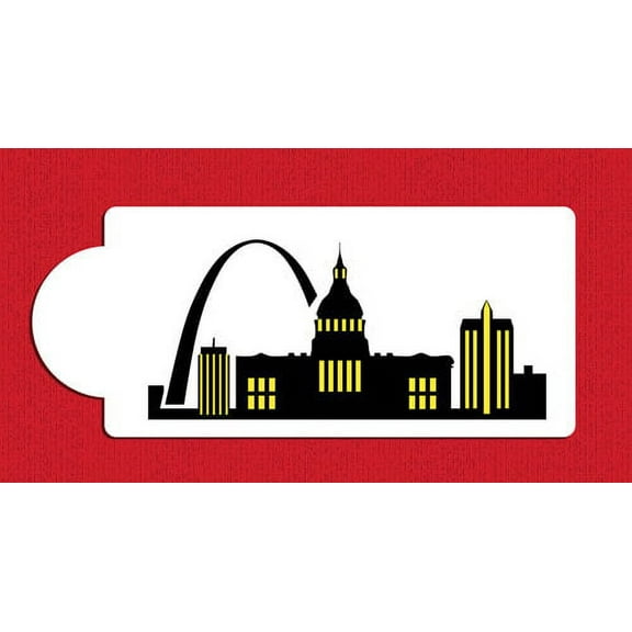 St Louis Detailed Skyline Cake Stencil Side C1006 by Designer Stencils