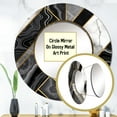 thumbnail image 3 of Designart "Marble Granite Agate with Gold Accents V" Modern Geometric Rund Mirror For Wall Decor - Large Grey Round Printed Mirror - Glam Round Mirror 29" x 29" Inch, 3 of 5
