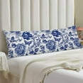 thumbnail image 4 of Blue and White Porcelain Floral Body Pillow Cover Modern Vintage Chinoiserie Decorative Long Pillow Case with Zipper Farmhouse Bedding Pillowcase Soft Cushion Pillow Covers for Bedroom,Couch,20"x54", 4 of 5