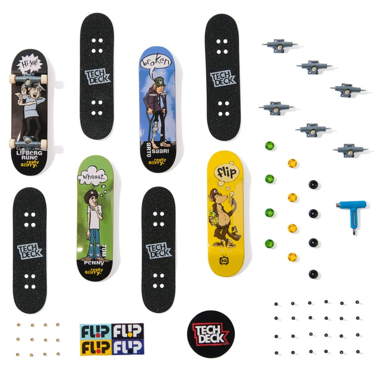 Tech Deck, Ultra DLX Fingerboard 4-Pack, FLIP Skateboards, Collectible and Customizable Mini Skateboards, Kids Toys for Ages 6 and up