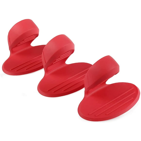GHSDFBB Silicone Pot Holders, Silicone Heat Resistant Pot Holders, Oven Mini Mitts, Cooking Pinch Grips for Kitchen(No More Burning Your Fingers!)- Set of 3, Red