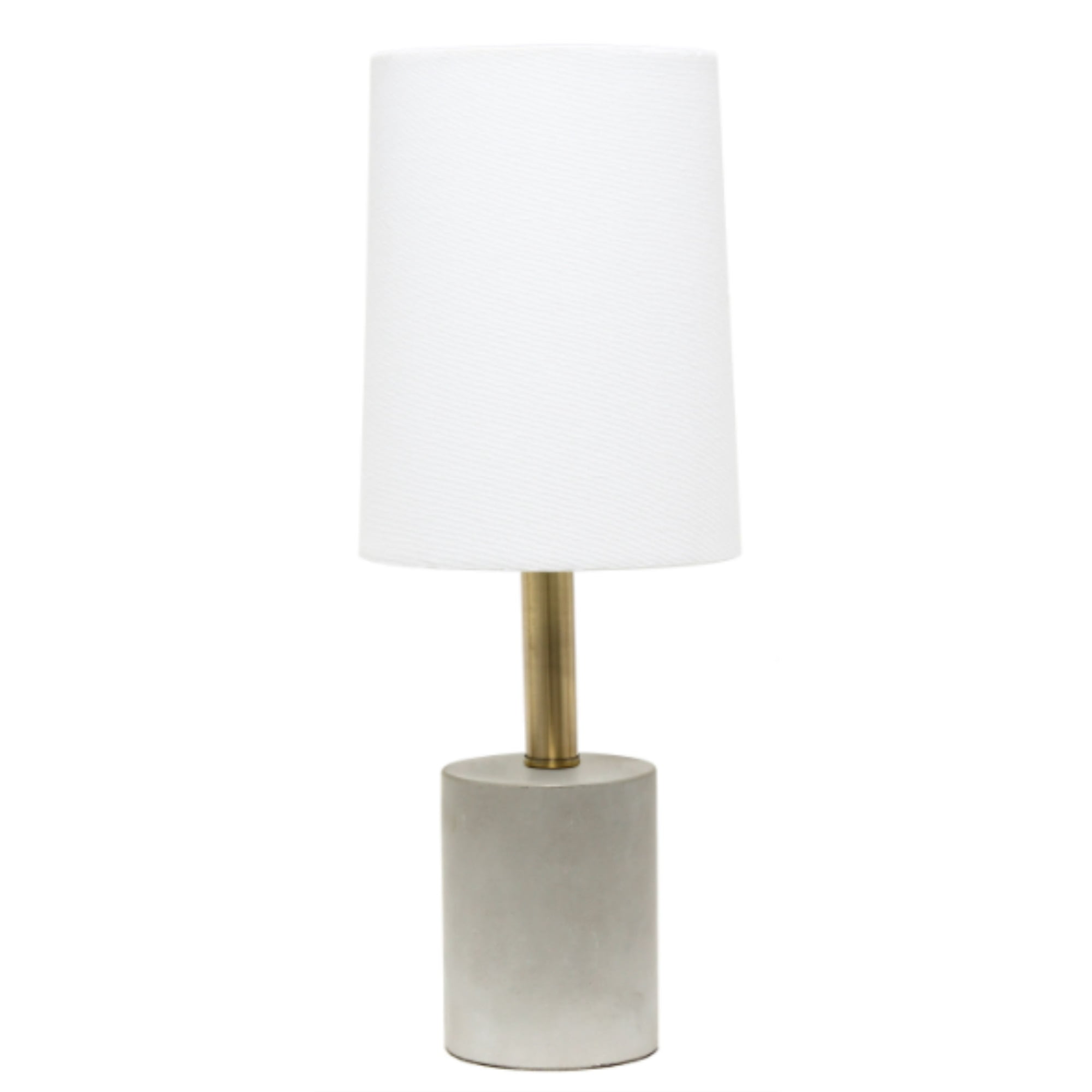  Lalia Home Antique Brass Concrete Table Lamp with Linen Shade, White 