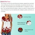 thumbnail image 7 of KISSMODA Summer Short Sleeve Oversized Flowy T Shirts for Women Casual Cute V Neck Floral Plus Size Tunic Tops Blouse, 7 of 7