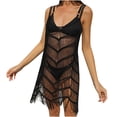 thumbnail image 2 of Vestido de moda para mujer Tirantes de borla calados sexy Playa Vacaciones Bikini Encubrimiento Pompotops  qyievc1117, 2 of 9