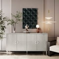 thumbnail image 2 of 4-Door Storage Cabinet, Wood Sideboard with Pine Legs for Living Room Bedroom and Kitchen, Champagne, 2 of 5