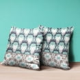 thumbnail image 4 of 26x26 White Green Pink Blown Seam Broadcloth Floral Throw Pillow, 4 of 5