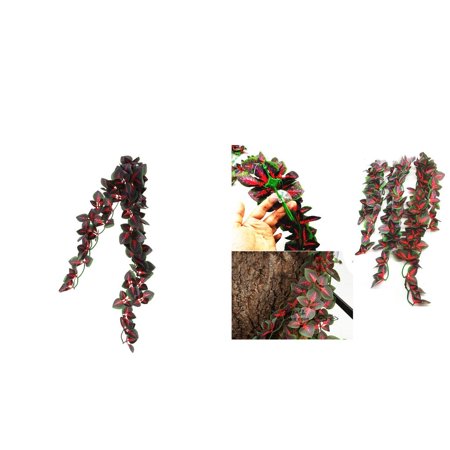 2 x Bearded Climber Vines Flexible Reptile Leaves with Suction Cup Habitat Decor for Climbing, , s, Gecko,