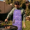 thumbnail image 4 of Purple Butterfly Pattern Apron-Garden Aprons for Women with Pockets-Cotton Linen Waterproof Kitchen Cooking Gardening Aprons Adjustable for Kitchen,Cooking,BBQ and Salon 33x27 Inch, 4 of 7