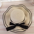 thumbnail image 3 of Hontri Baseball Caps in Sale, Women's Beach Straw Hat Jazz Visor Panama Hat Fedora Hat Gangster Hat Hat Beige, 3 of 6