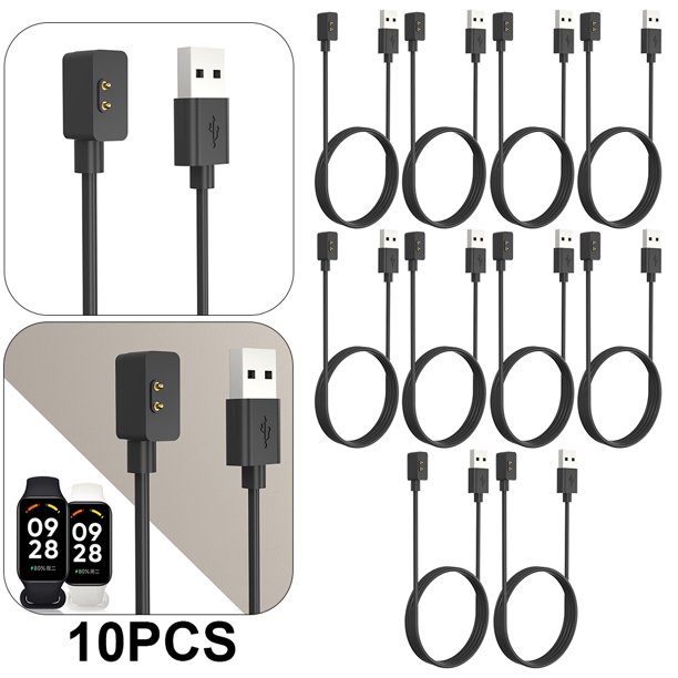 Adaptador Cargador USB Línea Carga para Pulsera Redmi Band 2 (Negro 100cm)