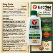 Bactine MAX Pain Relieving Cleansing Liquid, 4 oz, 3 Pack