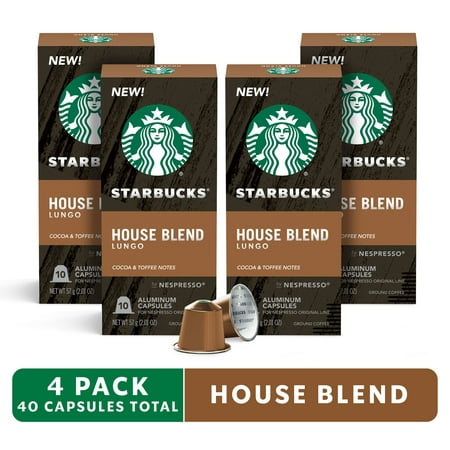 Starbucks House Blend, Nespresso Original Capsules, 40 Count (4 Boxes of 10 Pods) (4 pack)